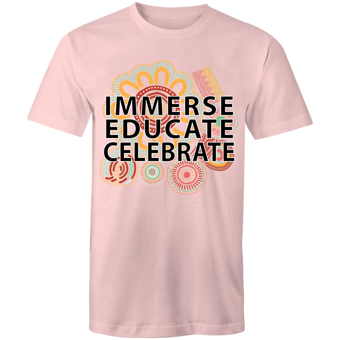 'Immerse, Educate, Celebrate' Aboriginal Design Unisex t-shirt