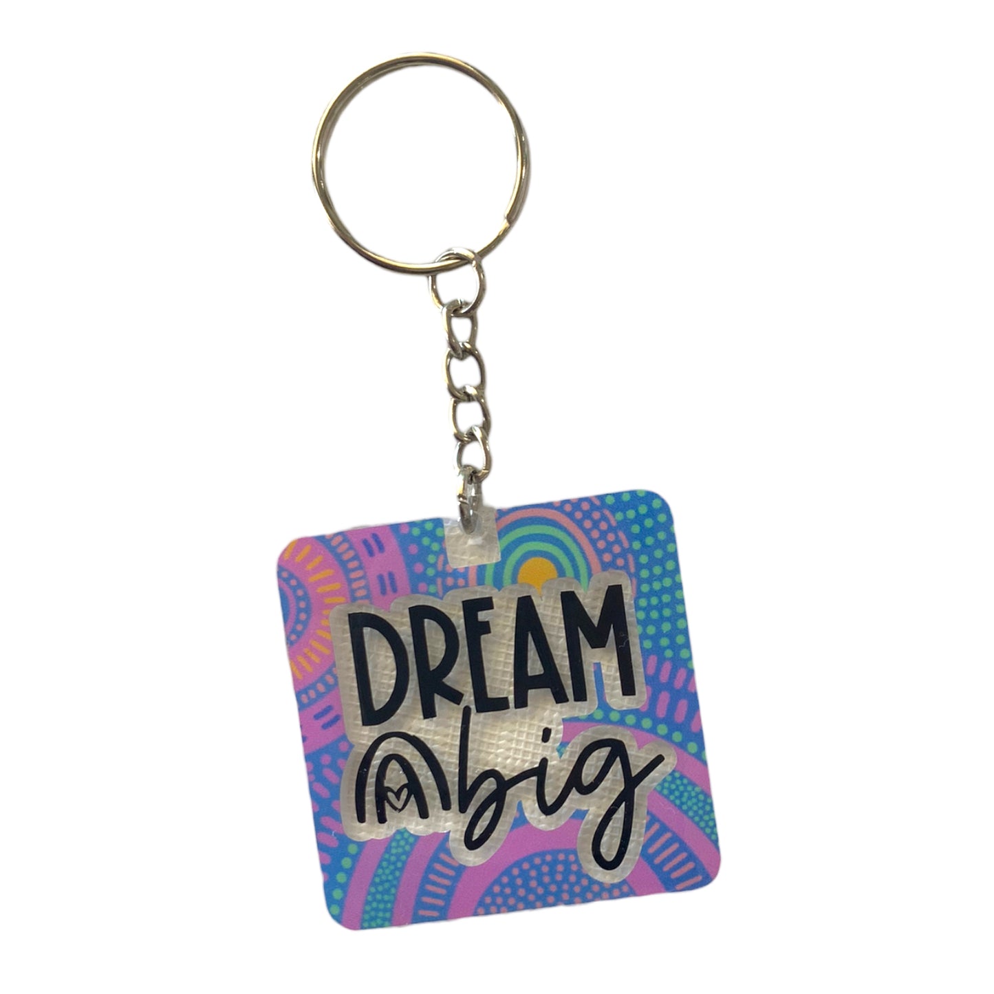 CUSTOM Keyring in ‘Pondering’ Aboriginal Design