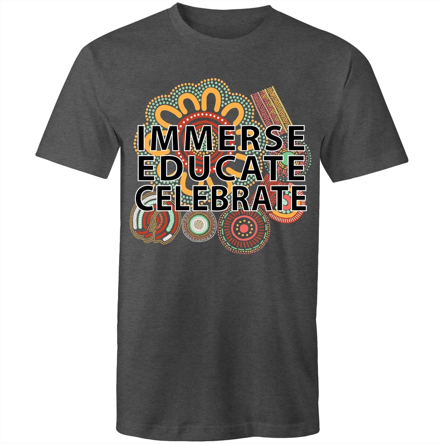 'Immerse, Educate, Celebrate' Aboriginal Design Unisex t-shirt