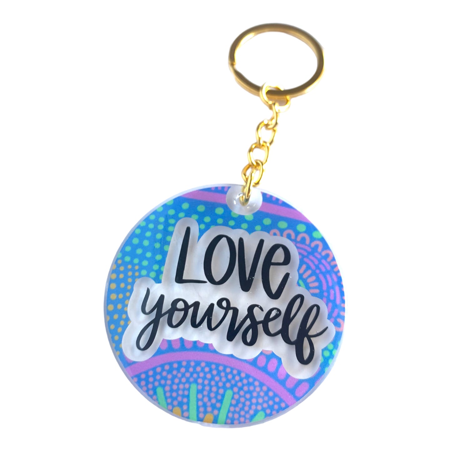 Love Yourself Keyring ‘Pondering’ Aboriginal Design