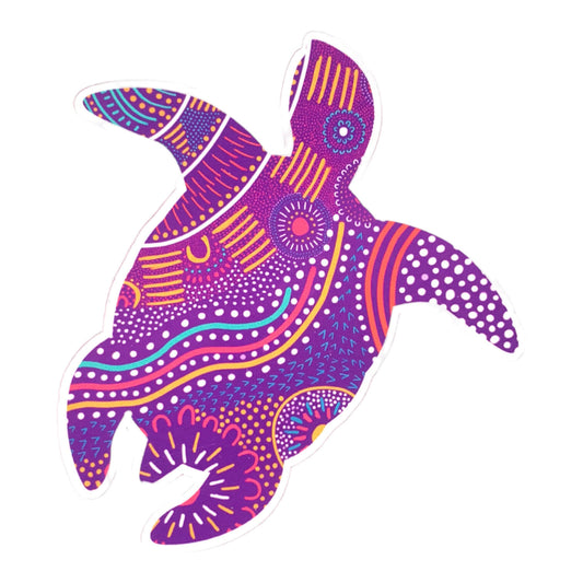 Goorlil (Turtle) in Journey Aboriginal Design Kiss-Cut Vinyl Sticker