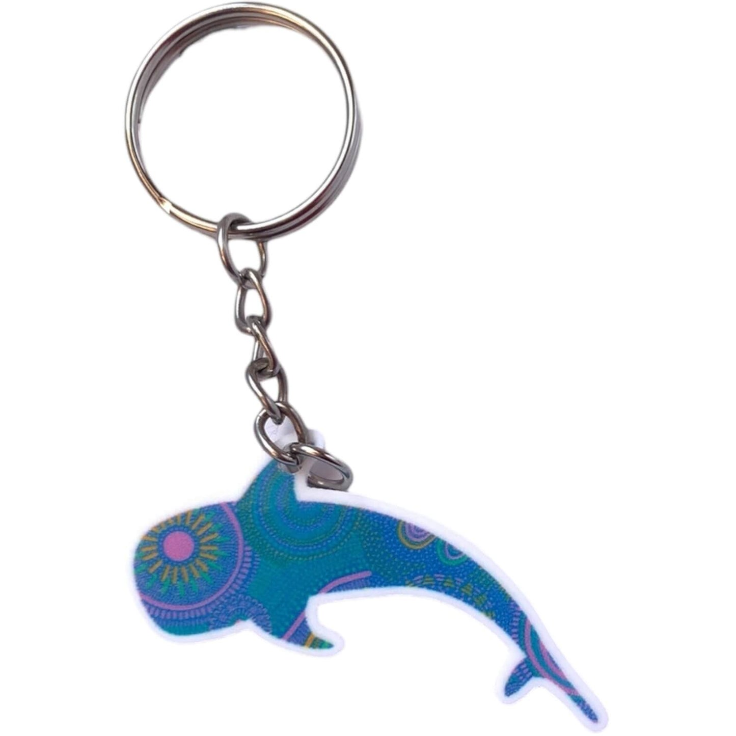 Nyinggulu Whale Shark Pondering Aboriginal Art Planar - Keyring, Key fob, Lanyard, Badge