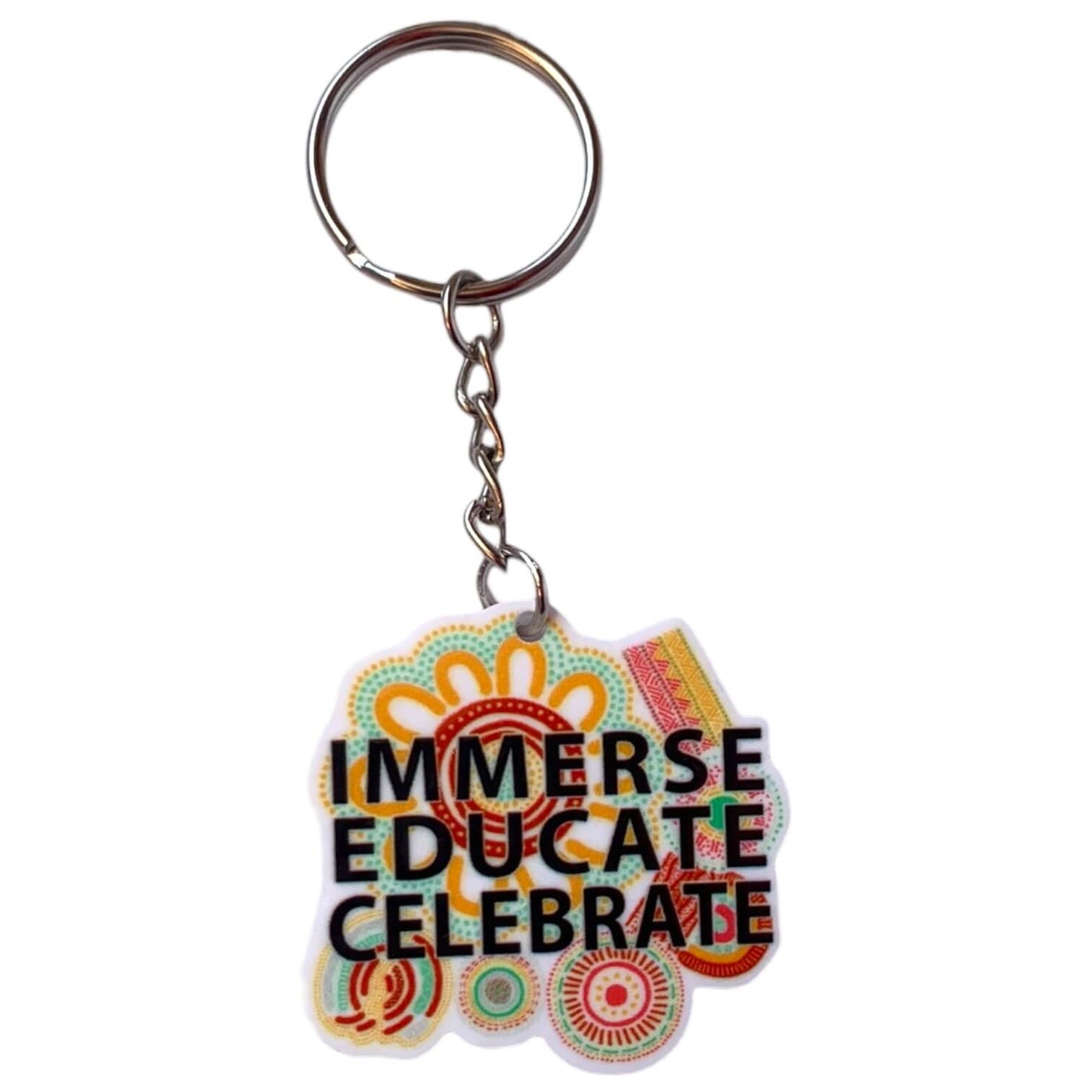 Immerse Educate Celebrate Aboriginal Design Planar - Keyring, Key fob, Lanyard