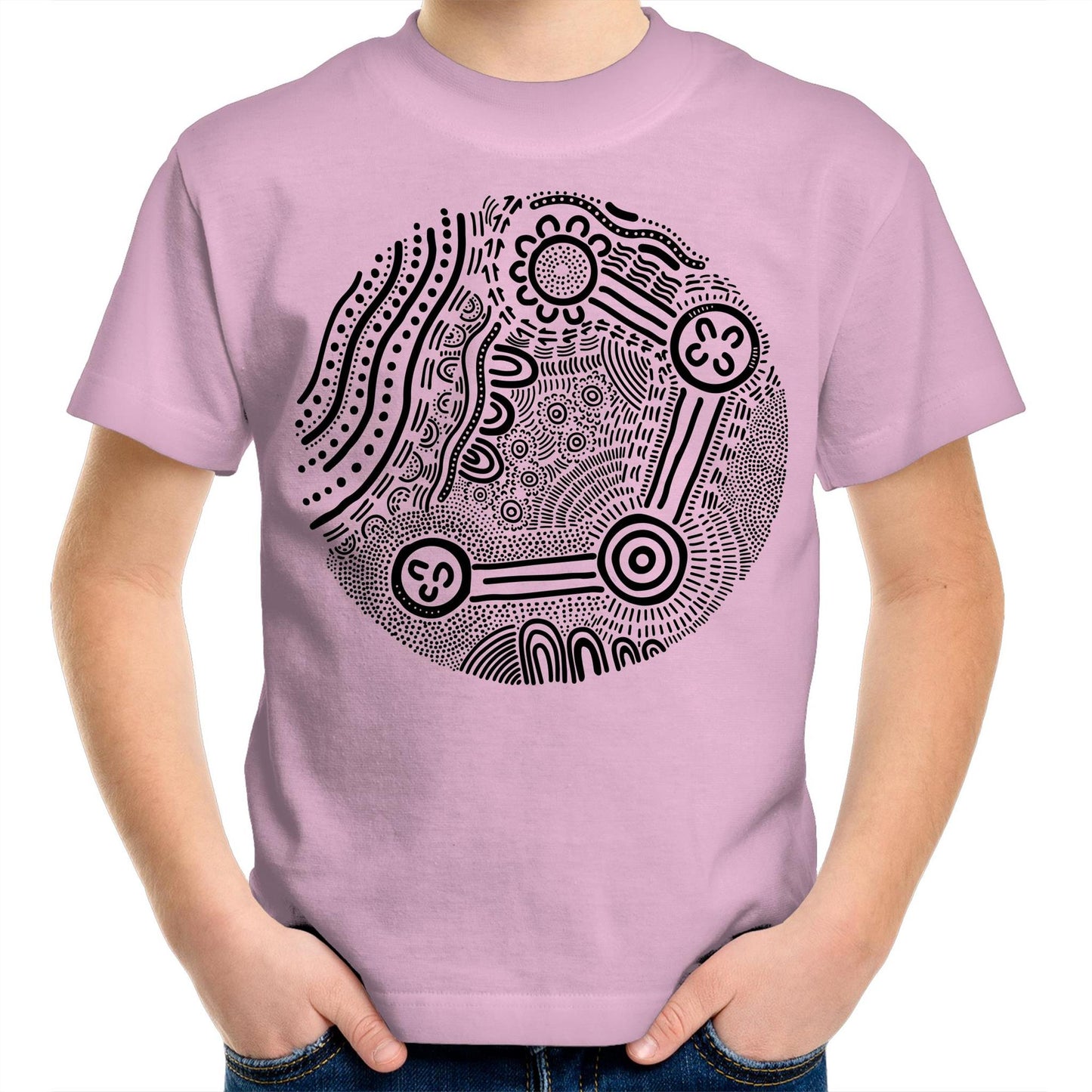 Over Time and Place Aboriginal Design Kids T-Shirt