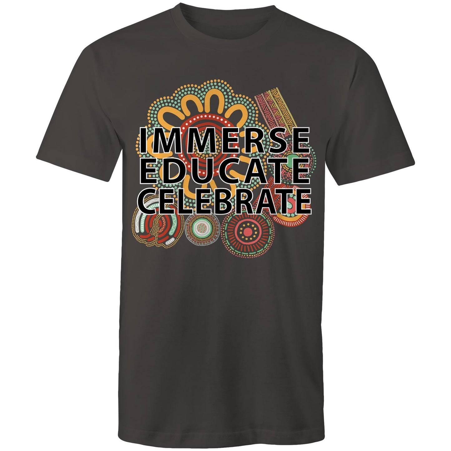 'Immerse, Educate, Celebrate' Aboriginal Design Unisex t-shirt