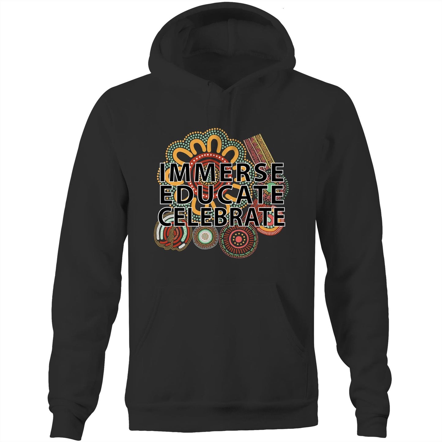 'Immerse, Educate, Celebrate' Aborignal Design Hoodie