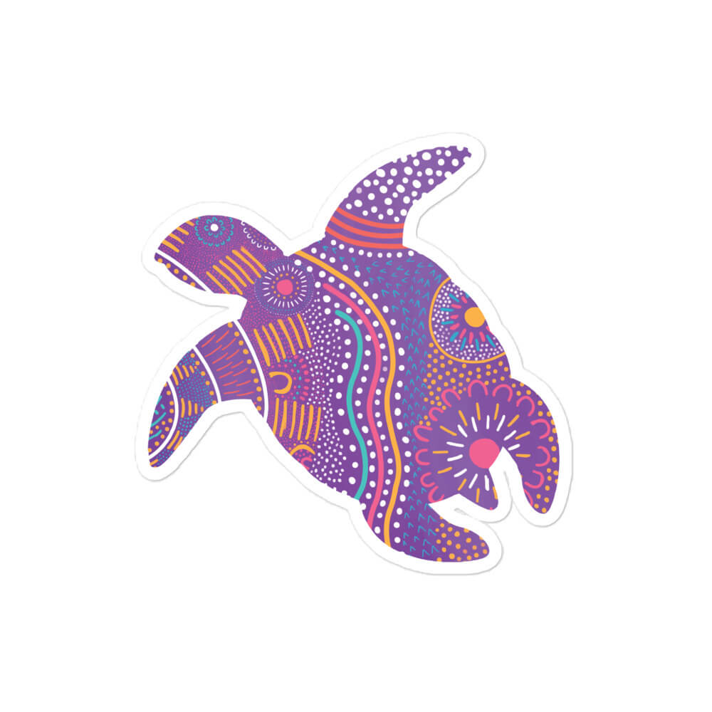 Goorlil (Turtle) in Journey Aboriginal Design Kiss-Cut Vinyl Sticker